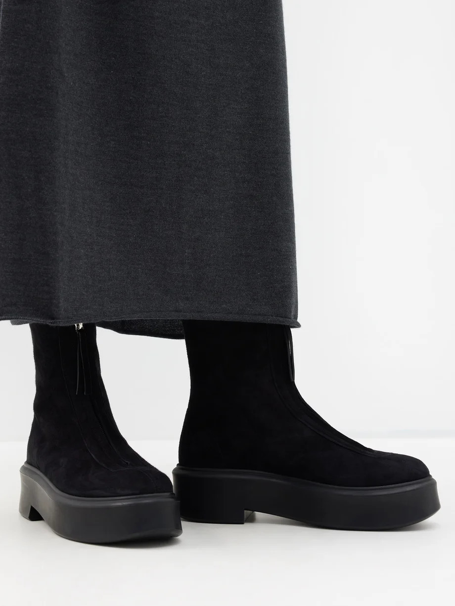 Zipped suede ankle boots | The Row | Matches (US)