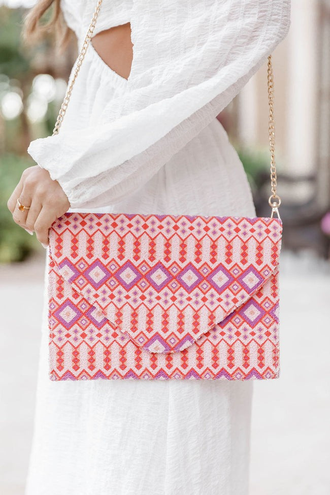 Counting On Tonight Pink Beaded Clutch | The Pink Lily Boutique