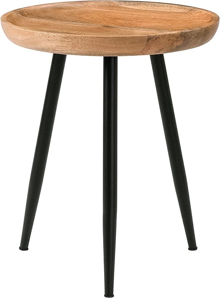 MH London Side Table - Minimalist, Scandinavian - Handmade, Maintenance Free, Real Wood and Iron ... | Amazon (US)