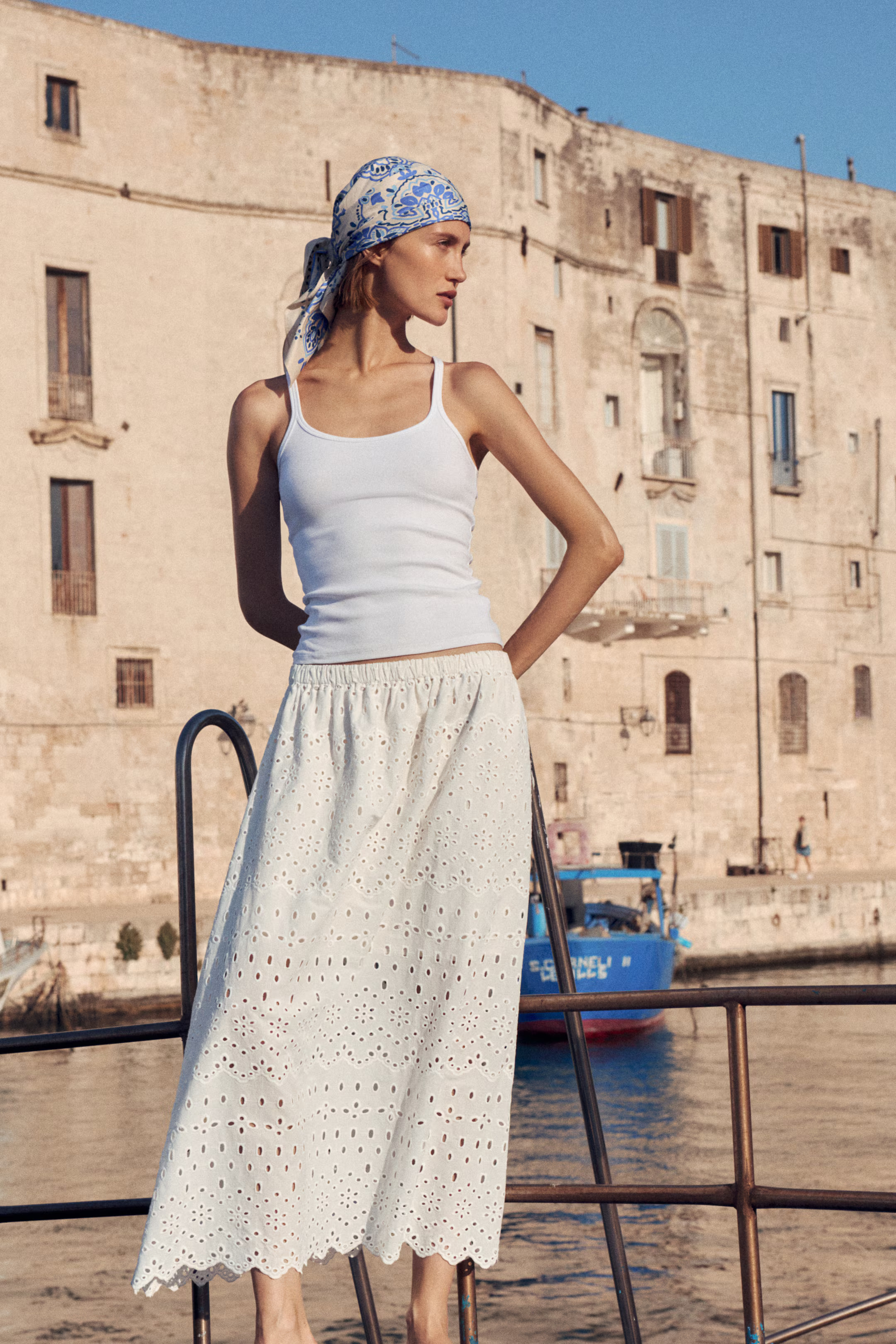 Skirt with Eyelet Embroidery | H&M (US + CA)