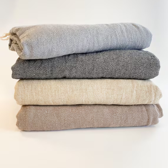 Ekani Linen and Cotton Turkish Blanket Throw, Cotton linen blanket, Bedding, Blankets and Throws,... | Etsy (US)