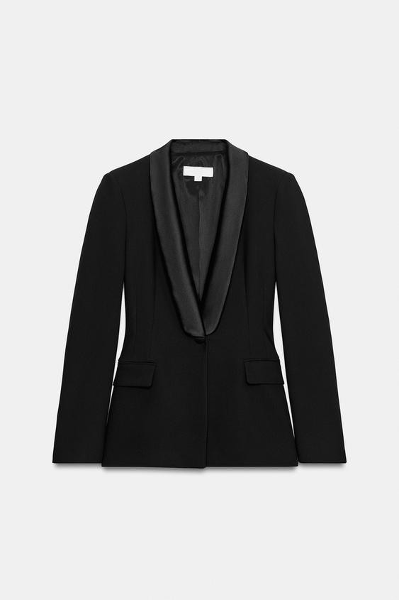 SATIN LAPEL BLAZER | Zara UK