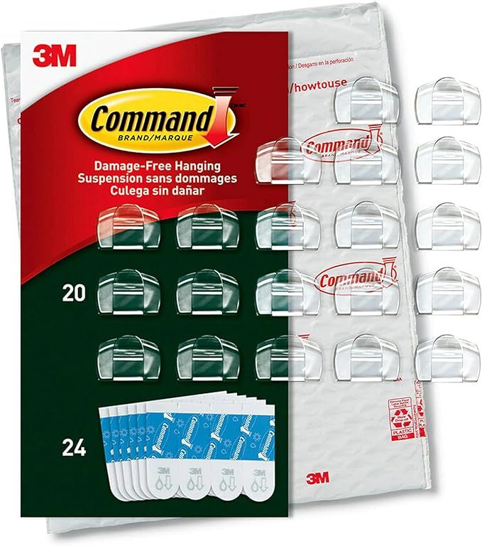 Command Outdoor Light Clips, Clear, 20-Clips, 24-Strips, Decorate Damage-Free, Great for Christma... | Amazon (US)