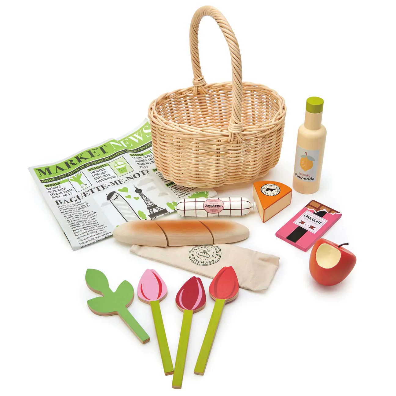 Tender Leaf Wicker Shopping Basket | JoJo Mommy