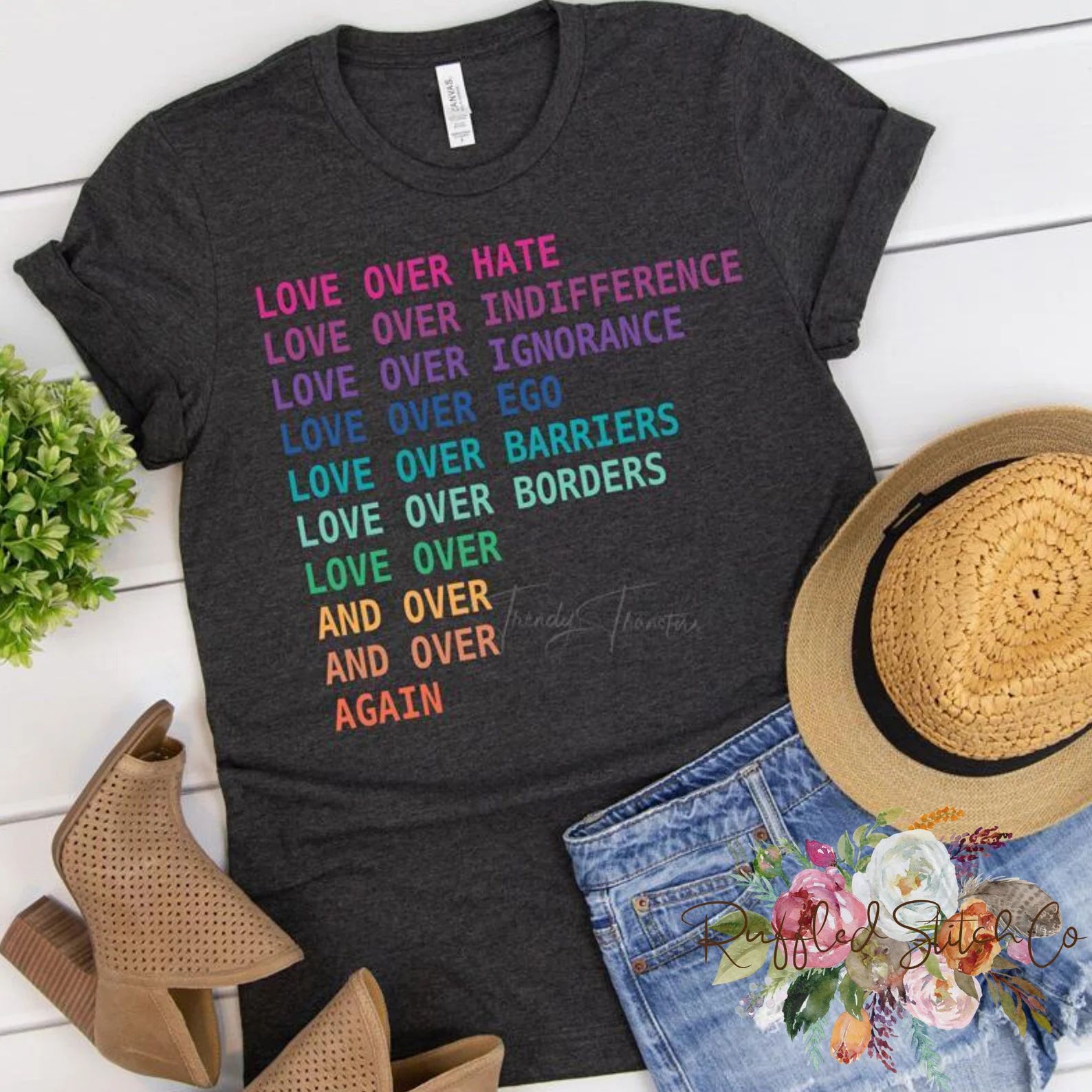 Love Over Hate Tee Shirt | Etsy (US)