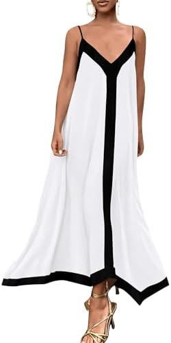 PRETTYGARDEN Womens Maxi Dress 2026 Summer Sundress V Neck Spaghetti Strap Flowy Elegant Party Dr... | Amazon (US)