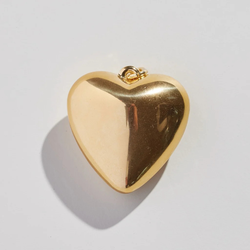 Gold Oversized Heart Charm | Nickel and Suede