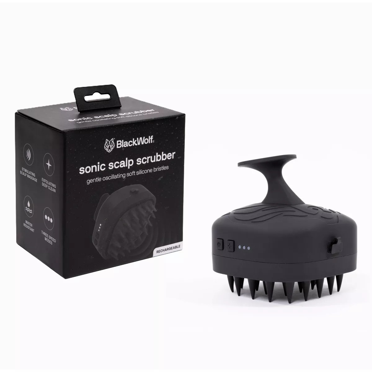 Black Wolf Sonic Scalp - Powered Scalp Scrubber and Massager | Target