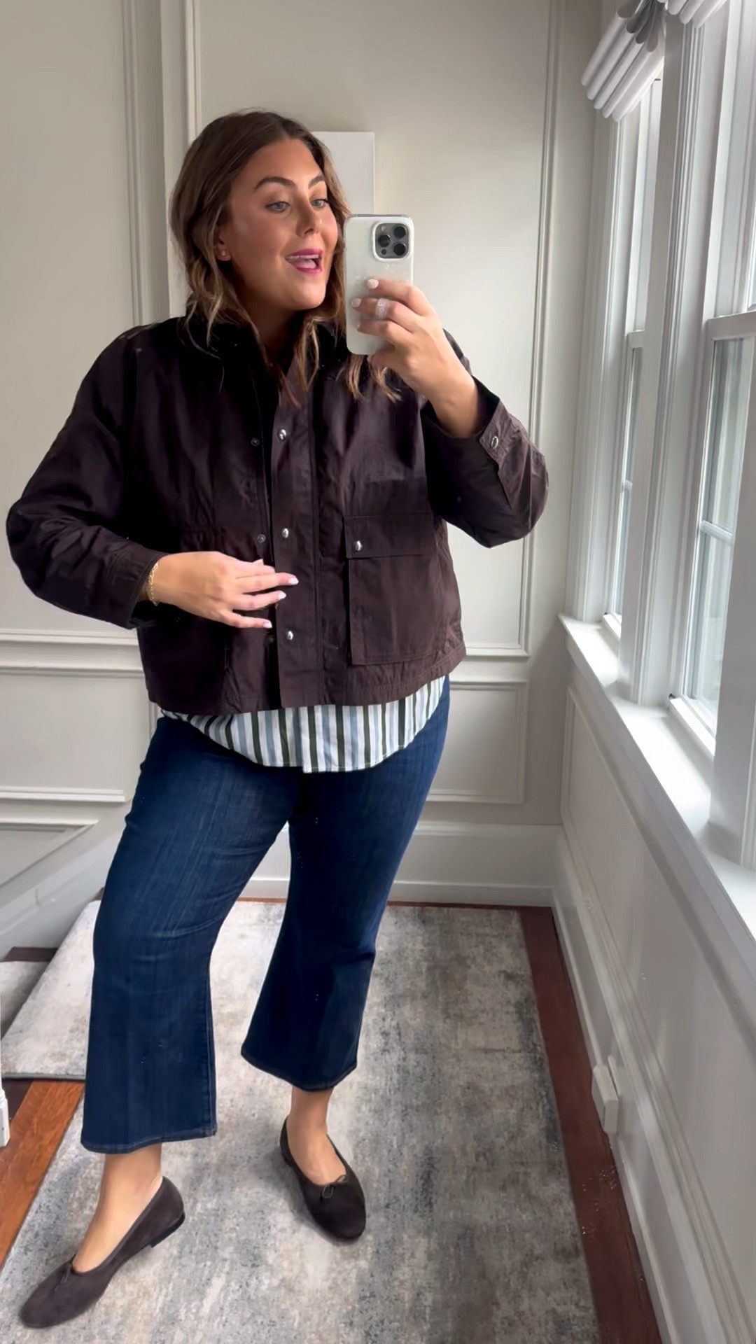 Fall outfit inspo - Wearing XXL in top and jacket, wearing 18 in jeans - sharing more barn jacket options & similar styles. Madewell insiders get 30% off through 9/21! Use CARALYN15 on your first order at Spanx. 

#LTKStyleTip #LTKSeasonal #LTKPlusSize