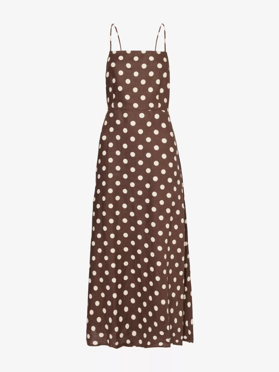 Lori polka-dot linen midi dress | Selfridges