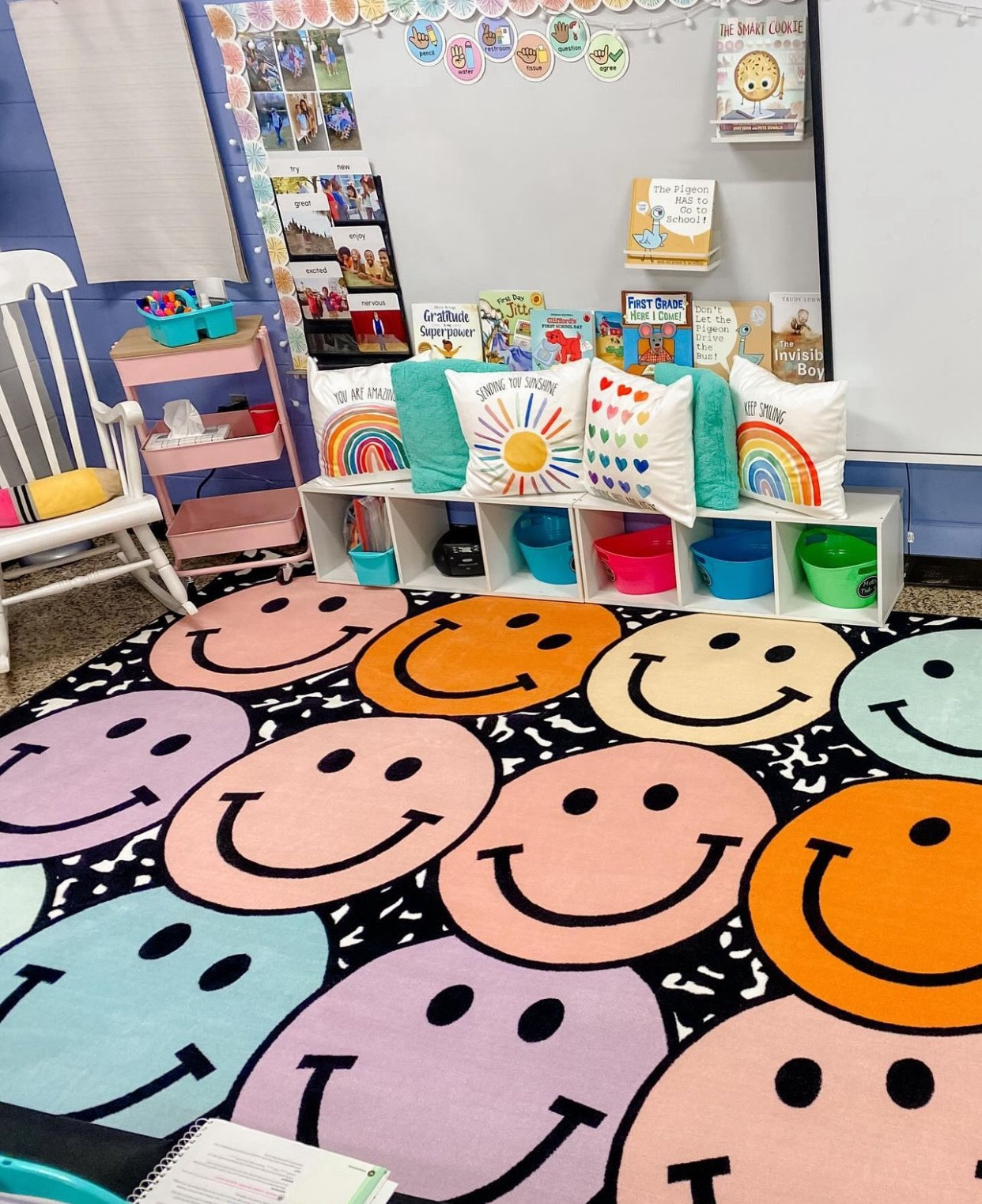 A little before and after. My new classroom rug. From Eric Carle to smiley composition. #schoolgirlstyle 

#LTKGiftGuide #LTKStyleTip #LTKSeasonal