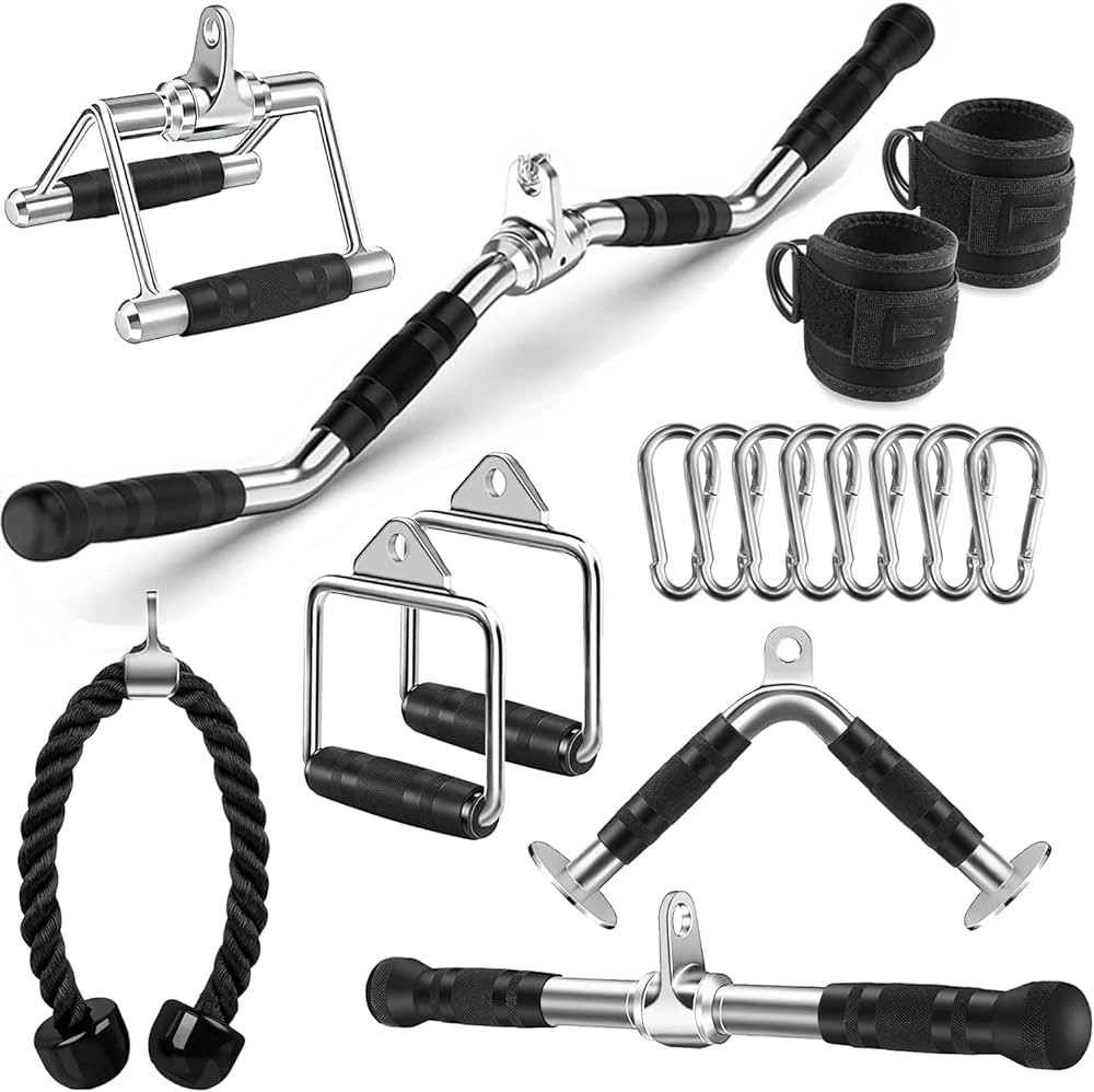 Cable Machine Attachment, LAT Pulldown Attachments, Home Gym Accessories, Triceps Pull Down Attac... | Amazon (US)