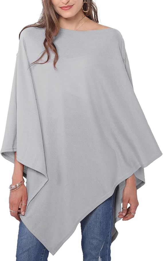 MissShorthair Versatile Women's Poncho Shawl Wrap Soft Lightweight Knitted Cape Scarf for Spring ... | Amazon (US)