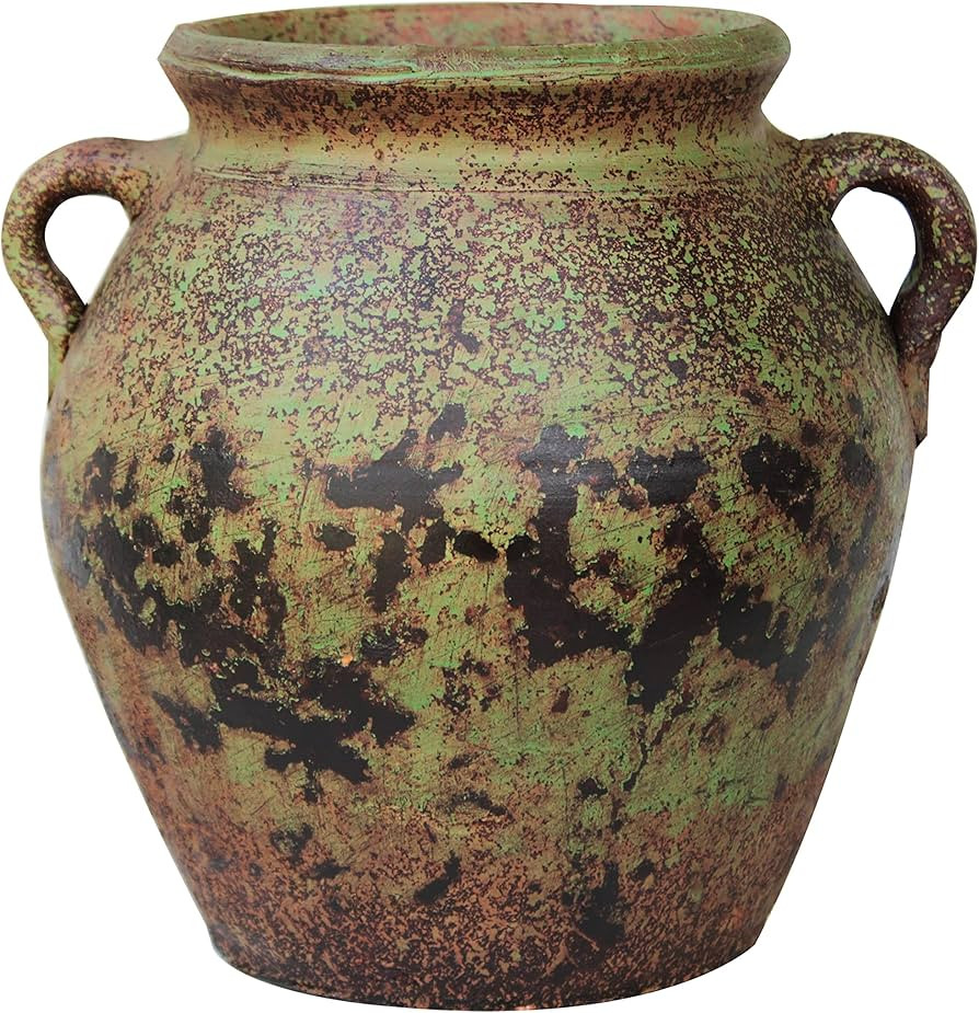 Egyptian Era Designed Earthen Ware Terra-Cotta Vessel/Planter with Looped Handles (Fat Belly Wint... | Amazon (US)