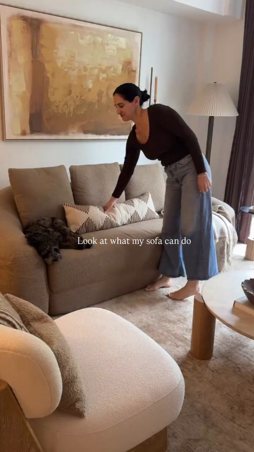 This sofa has a secret 👀 

This boneless couch arrived vacuum sealed in one box & converts into a sofa bed.  Perfect for relaxing, reading, journaling, movie nights & binging shows. 

As an Amazon Associate, I earn from qualifying purchases and want you to know that I so appreciate you shopping through my link! 🫶🤎

#cozyhome #cozyvibes #homebody

#LTKHome