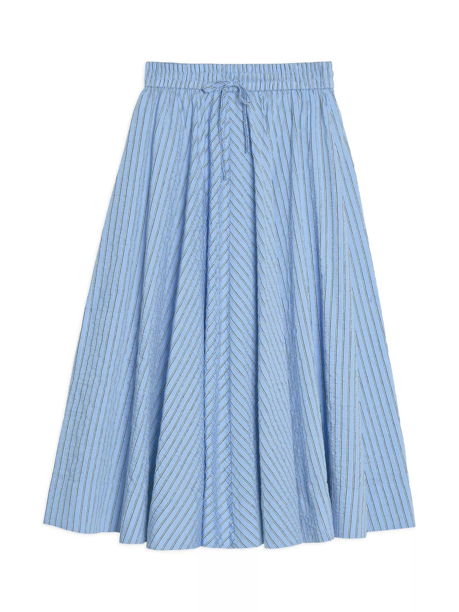 Stripe Full Midi Skirt, Blue | John Lewis (UK)