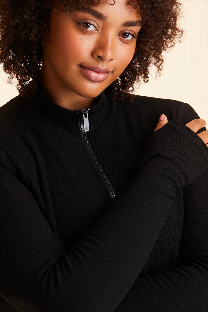 Rise Zip Up -
                  
                     in Black | Alala