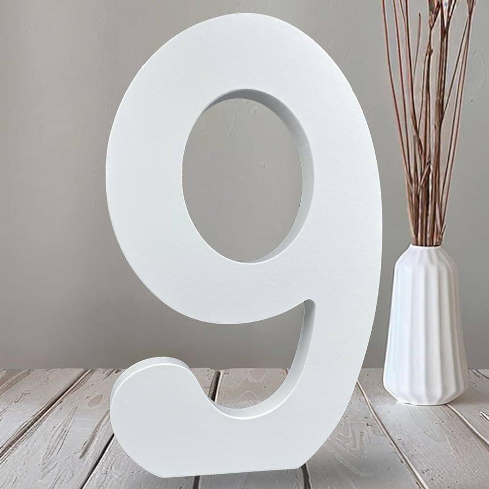 AOCEAN 10 Inch White Wood Numbers Unfinished Wood Numbers for Wall Decor Decorative Standing Numb... | Amazon (US)