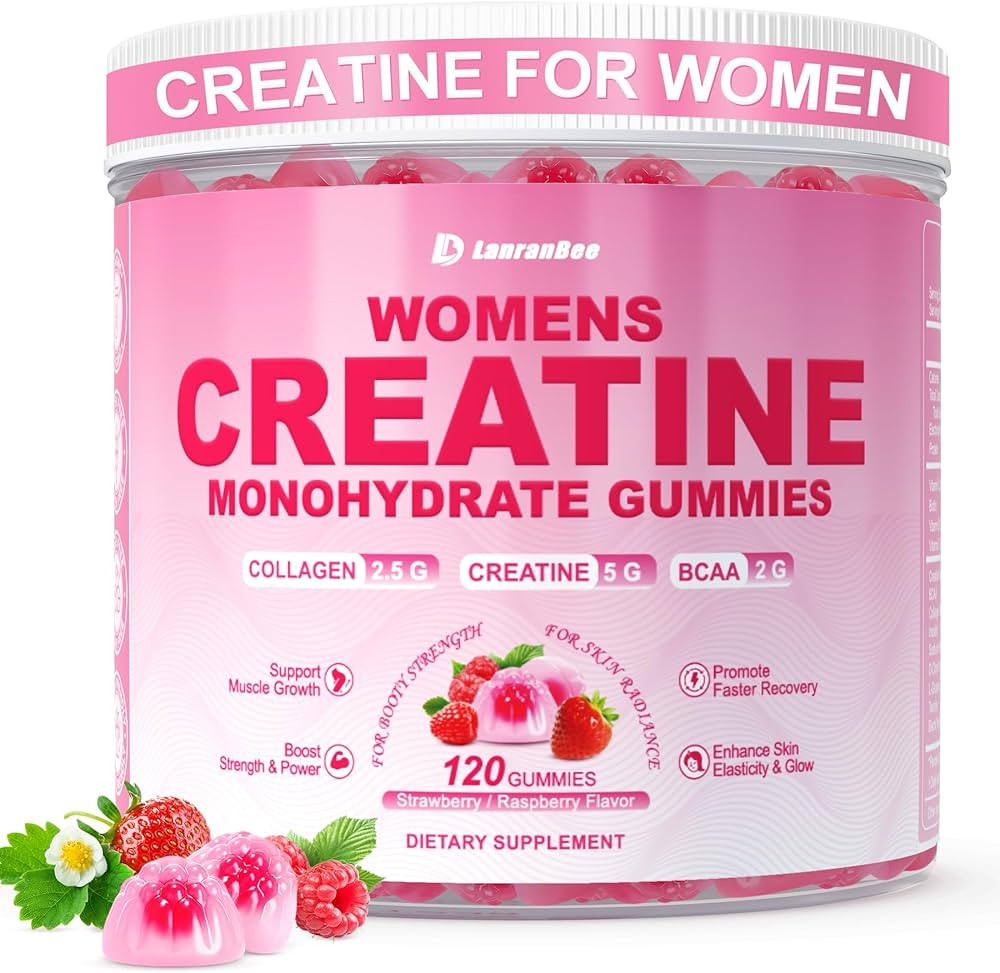 Creatine for Women, Creatine Monohydrate Gummies with Collagen, BCAA, L-Carnitine & Taurine, Stra... | Amazon (US)