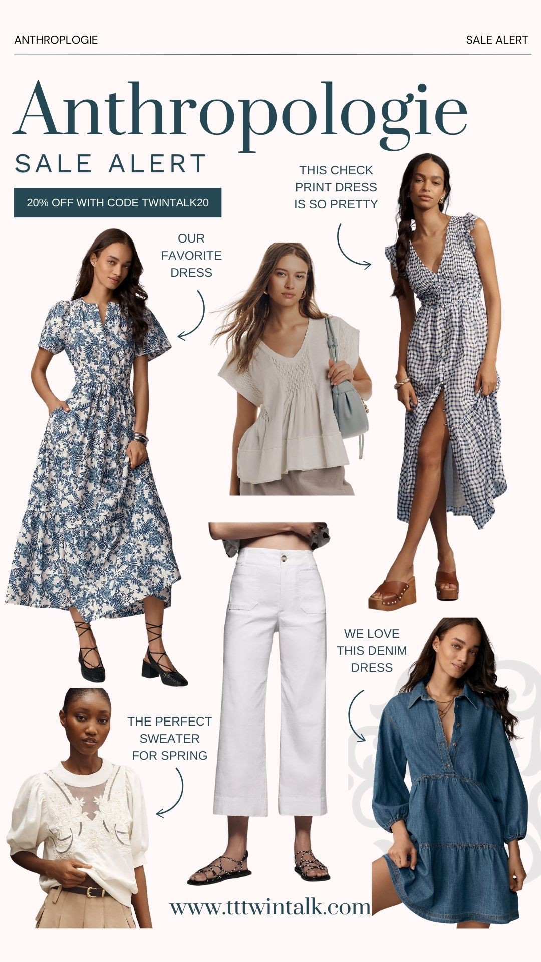Anthropologie sale alert! Get 20% off your purchase of $100+ with code TWINTALK20. 

#LTKOver40 #LTKSeasonal #LTKSaleAlert