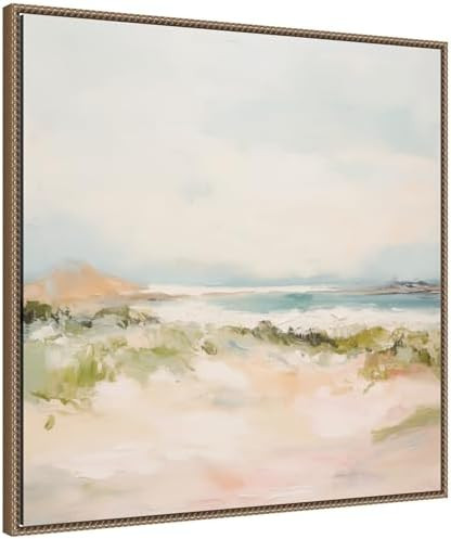 Kate and Laurel Framed Canvas Wall Art Print Tranquil Landscape III Square by Amy Lighthall, 30 x... | Amazon (US)