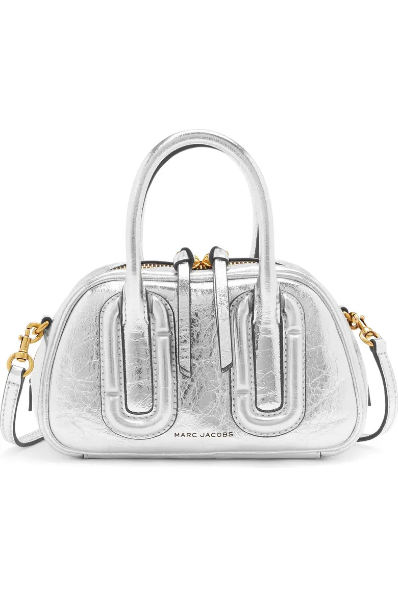 Marc Jacobs The Babe Mini Metallic Leather Top Handle Bag in Silver at Nordstrom | Nordstrom