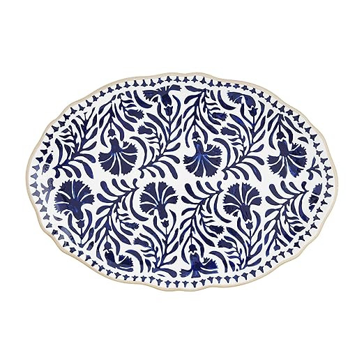 Mud Pie Indigo Platter, Blue, 11 1/2" x 16 1/2" | Amazon (US)