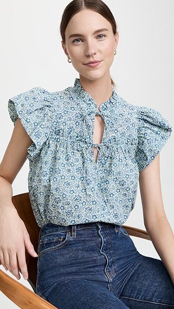 Ida Print Flutter Sleeve Top | Shopbop