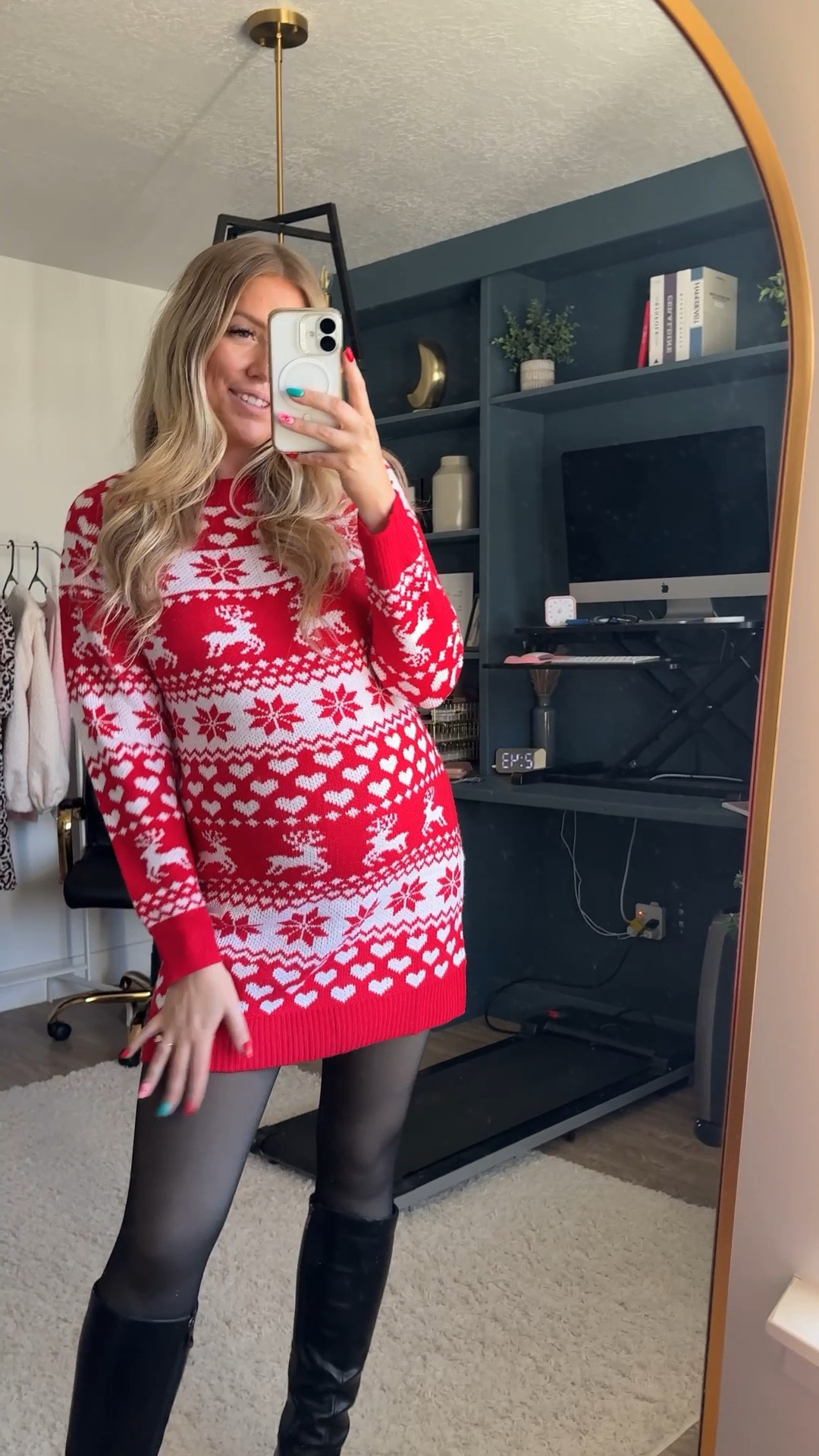 festive Christmas sweater dress that’s bump friendly! Should’ve probably sized up one for the bump but I’m wearing my usual M

Boots: size up half

| pregnant | holiday outfit 

#LTKHoliday #LTKSeasonal #LTKBump