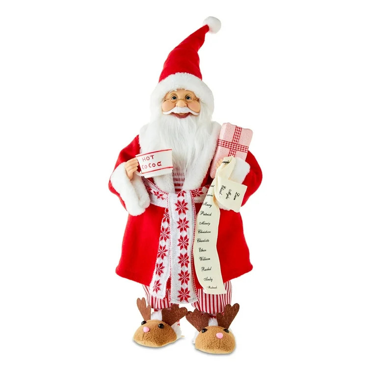 Santa in Robe and Slippers, 18 in, by Holiday Time | Walmart (US)
