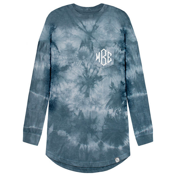 Monogrammed Tie Dye Long Sleeve Shirt | Marleylilly