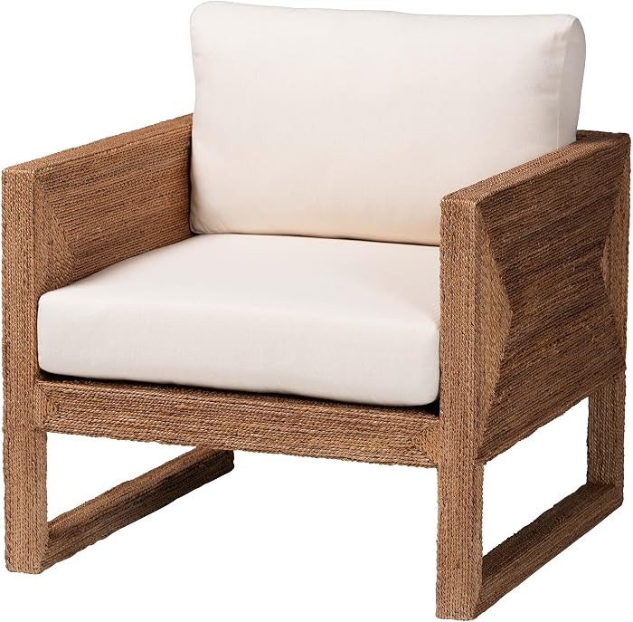 bali & pari Helina Woven Seagrass Arm Chair, Bleached Light Brown | Amazon (US)