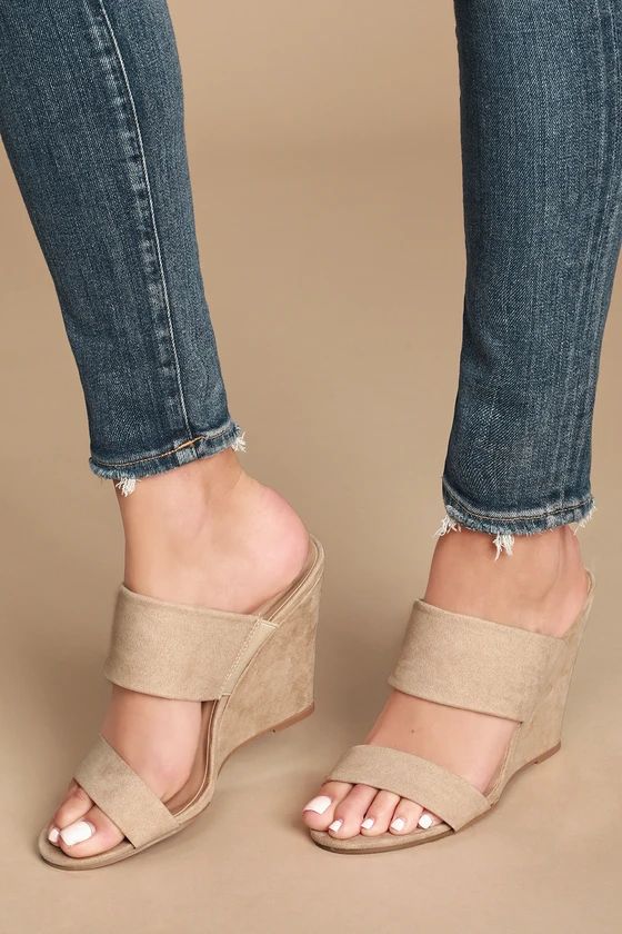Biava Natural Suede Wedge Sandals | Lulus (US)