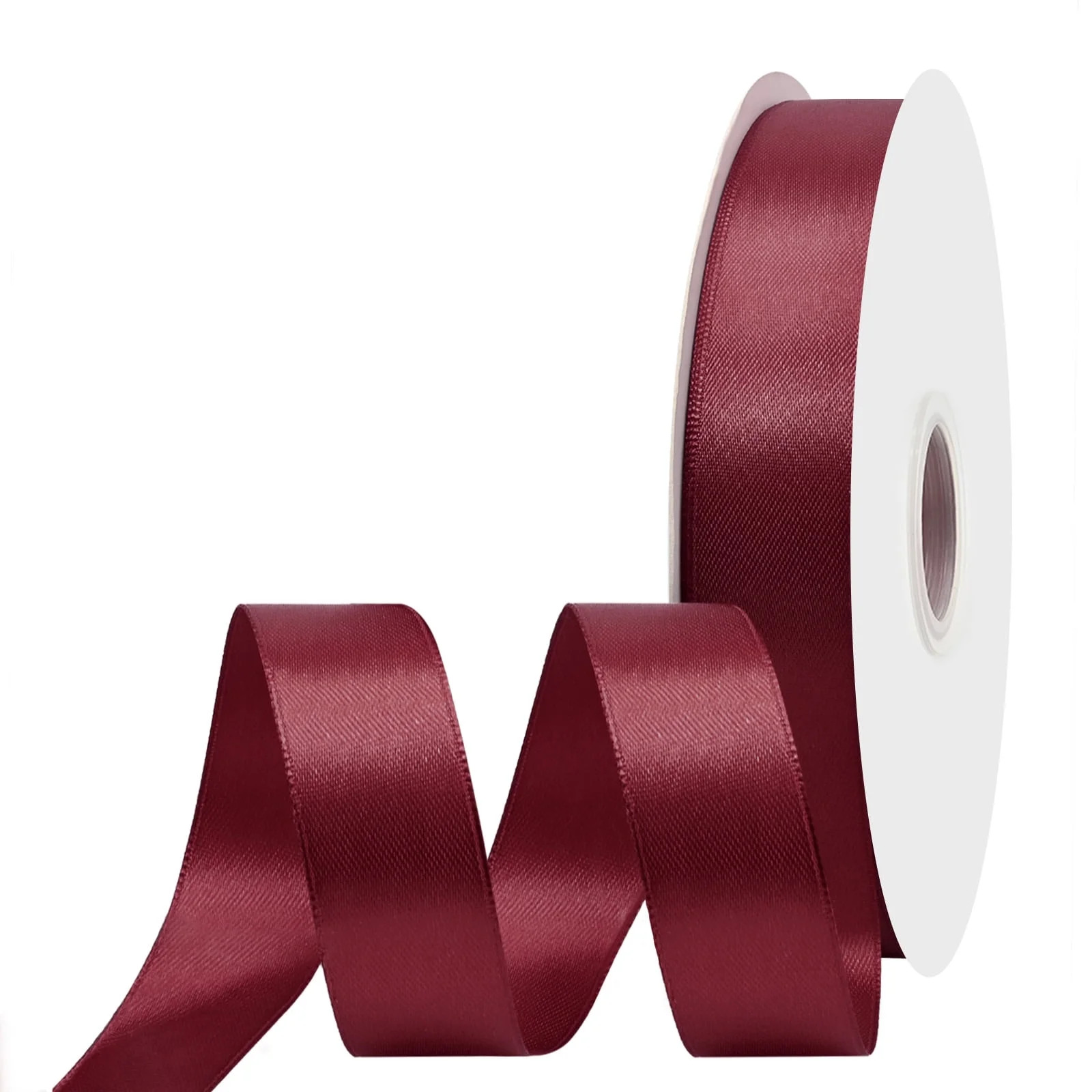 Double Face Satin Ribbon, Burgundy, Polyester, 1 inch X 100 Yards | Walmart (US)