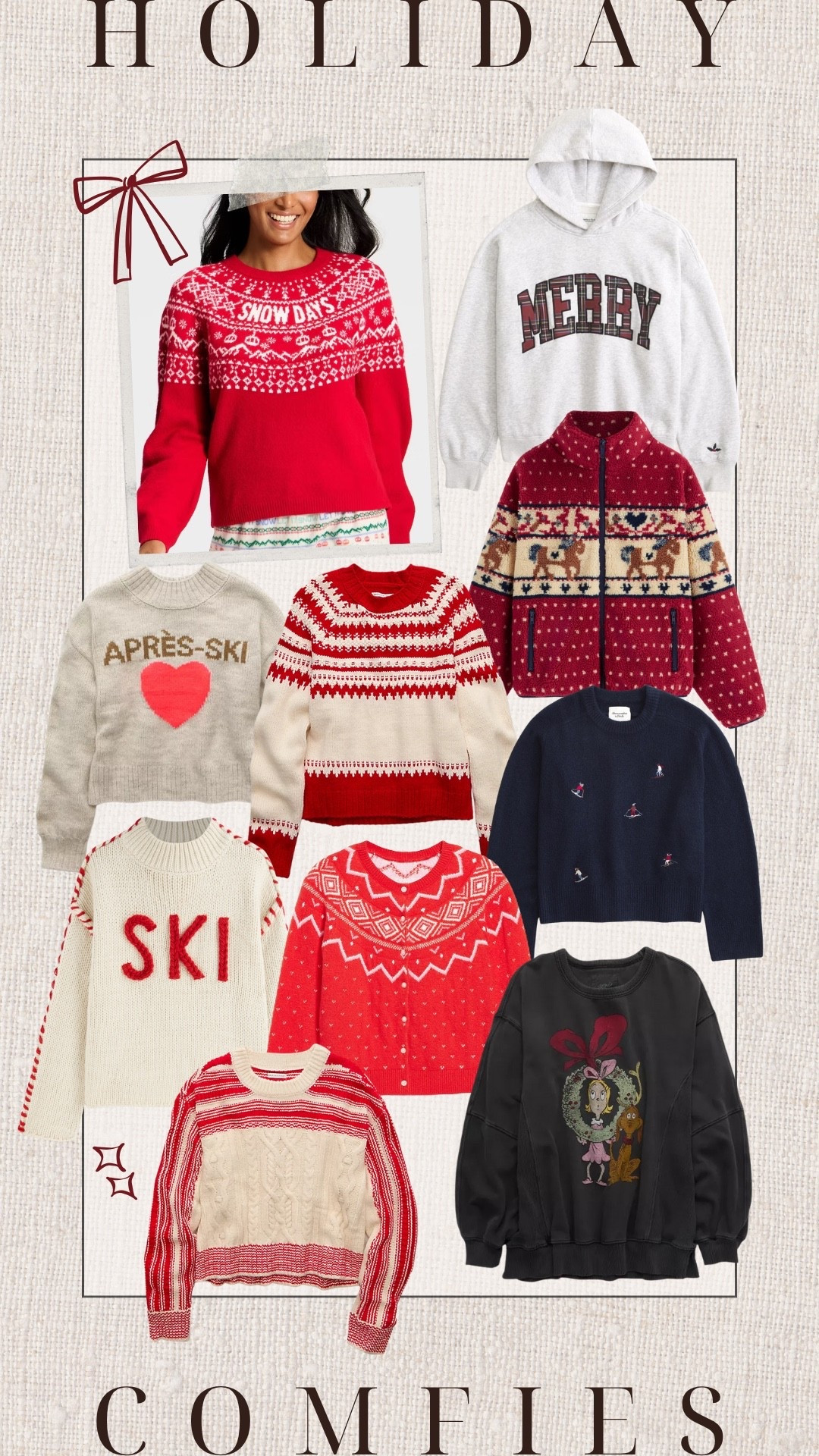 Holiday/seasonal cozy tops! Festive sweaters & sweatshirts that are great for the whole season! Not screaming Christmas but still holiday! I loveee a good holiday sweater or sweats. 

Holiday outfits, holiday sweater, seasonal sweater, festive outfit, festive sweater, Christmas sweater, fun Christmas sweater 

#LTKHoliday #LTKStyleTip #LTKSeasonal