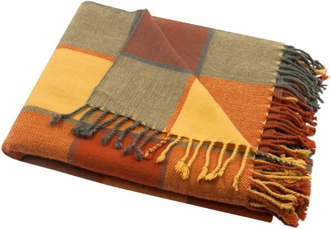 Classic Home Throw Blanket Shawl All Season Acrylic Cozy Soft Reversible Picnic Stadium Camp Blan... | Amazon (US)