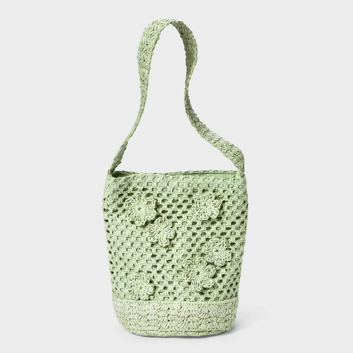 Straw Mini Floral Print Bucket Bag - A New Day™ | Target