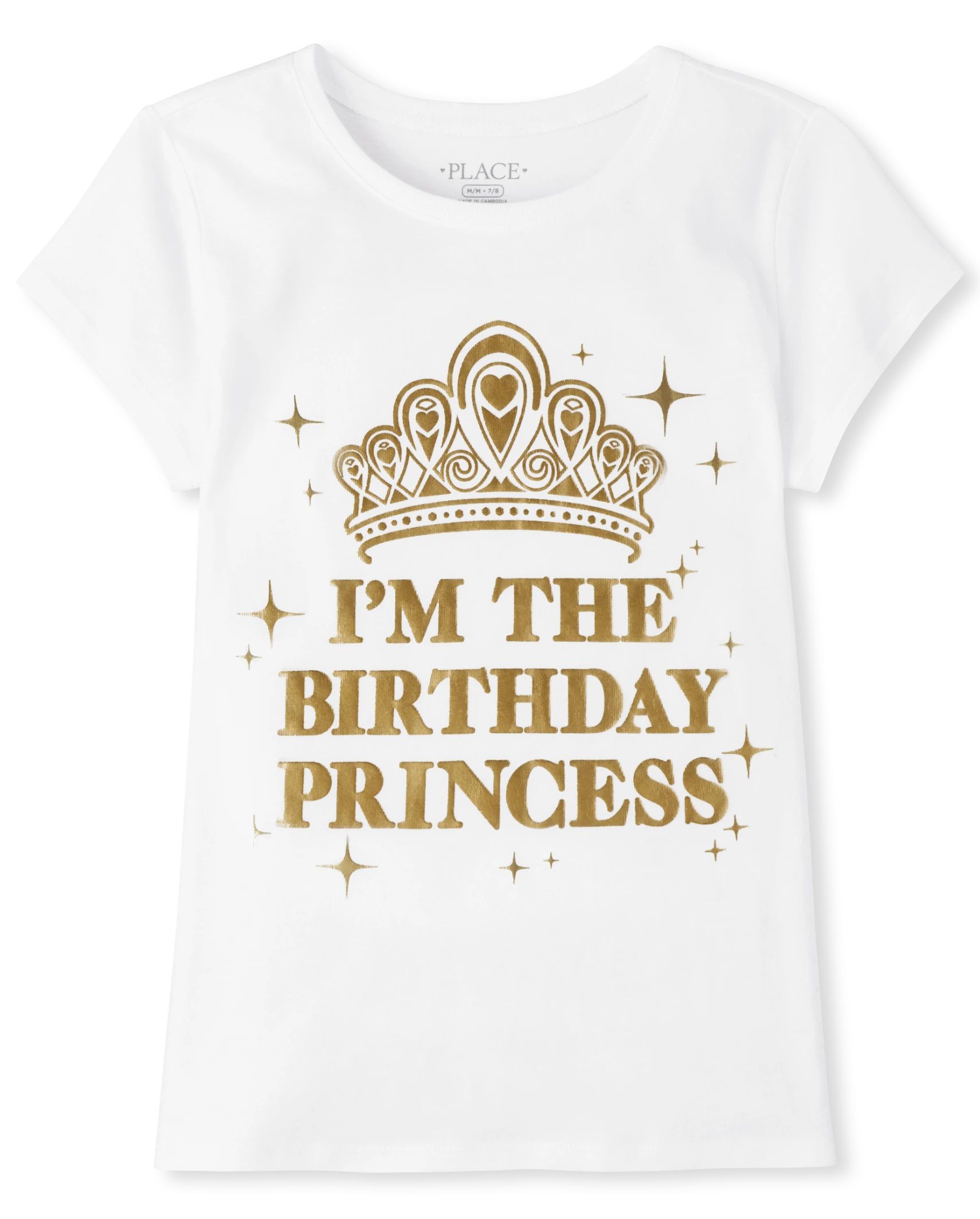 Girls Mommy And Me Foil Birthday Princess Graphic Tee - white | The Children's Place