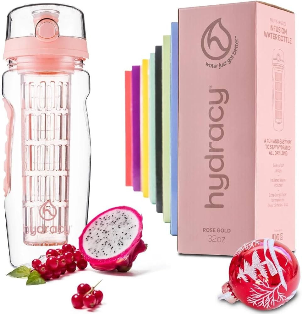 Amazon.com : Hydracy Fruit Infuser Water Bottle - 32 oz Sports Bottle - Time Marker & Full Length... | Amazon (US)