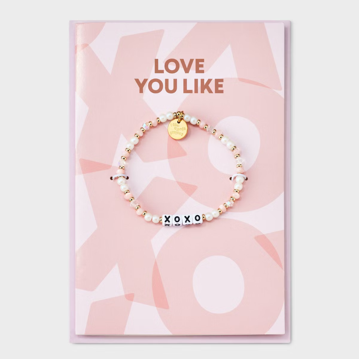 Little Words Project XOXO Card with Beaded Bracelet - Pink/Ivory | Target