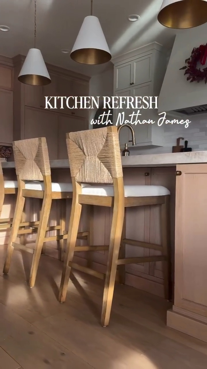 kitchen refresh with @nathanjames 🤍❄️
I swapped in these gorgeous Beacon barstools and I’m obsessed with how they complement my kitchen. The textured boucle seat, the woven seagrass back, and that warm solid-wood frame… it’s the perfect mix of cozy + modern organic.

They instantly made the entire space feel lighter, warmer, and more elevated — such a stunning luxe-for-less upgrade ✨

Comment SHOP and I’ll send you the link 🛒
#ad #NathanJames #NathanJamesHome #winterhomerefresh #modernorganickitchen #neutralhomeaesthetic #boujeeonabudget #kitcheninspo #luxeonless #homedecorfinds

Comment SHOP below to receive a DM with the link to this post on my LTK ⬇ https://liketk.it/5A9kZ