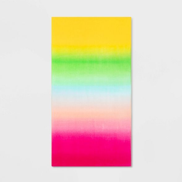 Printed Ombre Beach Towel Pink/Green - Sun Squad™ | Target