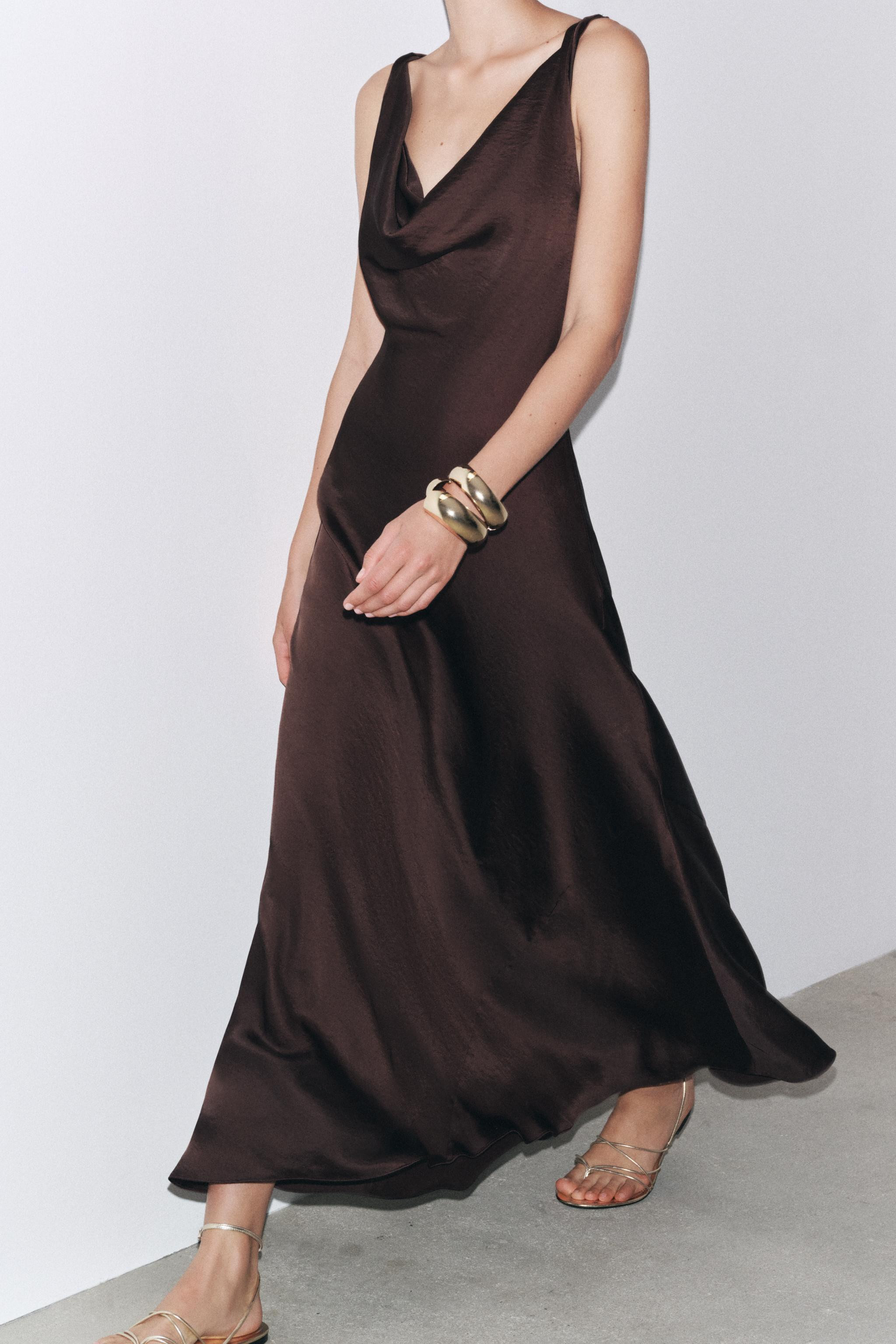 ZW COLLECTION SATIN LONG DRESS | Zara US