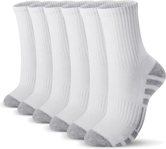 Airacker Athletic Socks Sport Running Calf Socks Performance Cushioned Breathable Crew Socks for ... | Amazon (US)