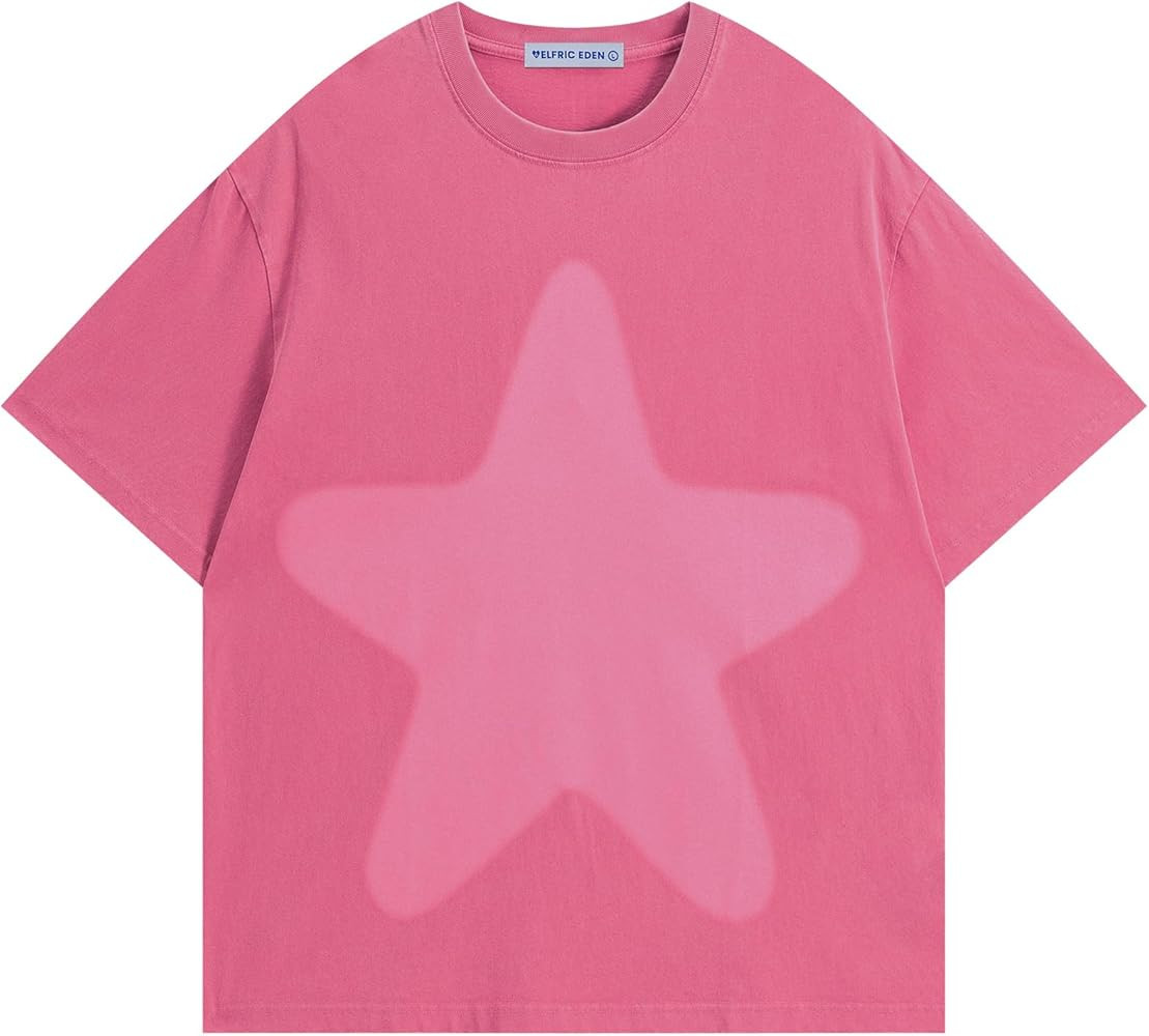 Aelfric Eden Oversized Star Graphic Tees Men Vintage Washed Heavyweight Cotton Trendy Streetwear ... | Amazon (US)