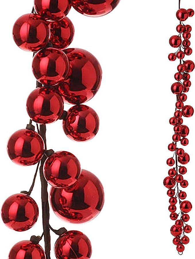 RAZ Imports - 4' Red Plastic Christmas Ball Garland | Amazon (US)