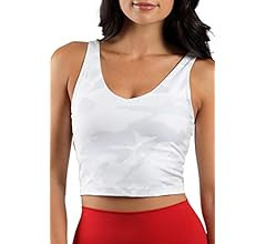 90 Degree By Reflex Womens Seamless Cami Longline Bra - Round Neck Workout Racerback Tank Top | Amazon (US)
