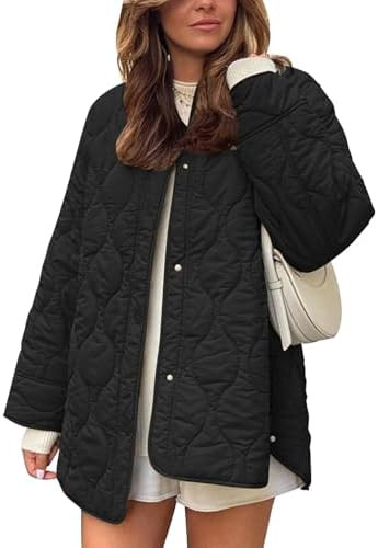 Flygo Women's Oversized Quilted Lightweight Jacket Button Down Puffer Padded Outerwear with Pocke... | Amazon (US)