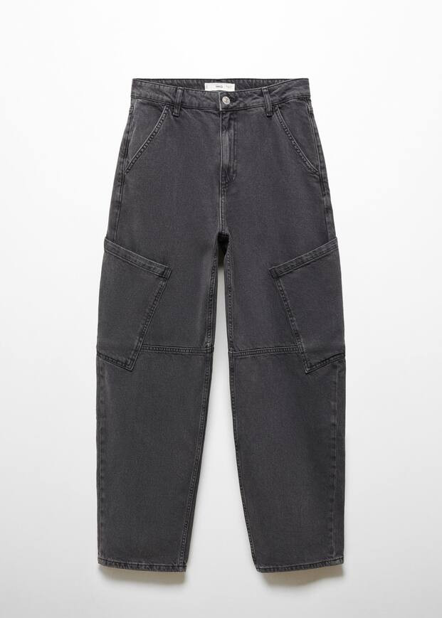 Mid-rise slouchy cargo jeans | MANGO (US)