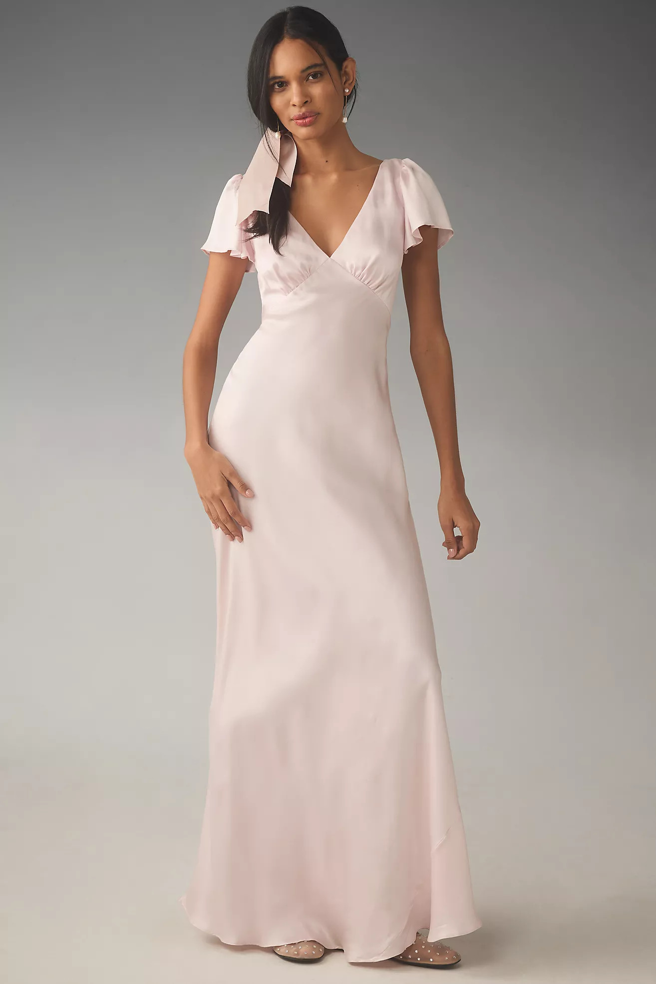 Selkie Ballerina Flutter Slip Maxi Dress | Anthropologie (US)